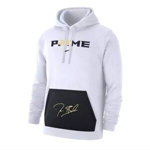 Nike‎ Coach Prime Dieon Sanders White Hoodie with Black Pocket Size Large NWT